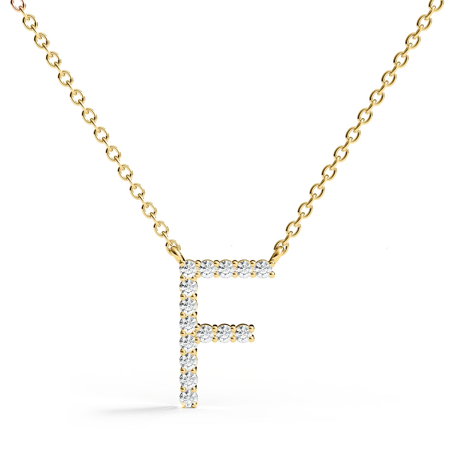 PENELOPE | Diamond Letter Pendant in 9ct Yellow Gold (A-Z)