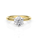 FLEUR | Tulip Solitaire Round Brilliant Diamond Ring in Yellow & White Gold