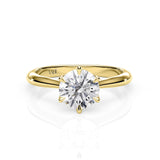 FLEUR | Tulip Solitaire Round Brilliant Diamond Ring in Yellow Gold