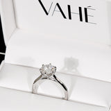 FLEUR | Tulip Solitaire Round Brilliant Diamond Ring in Platinum