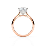 FLEUR | Tulip Solitaire Round Brilliant Diamond Ring in Rose & White Gold