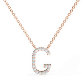 PENELOPE | Diamond Letter Pendant in 9ct Rose Gold (A-Z)