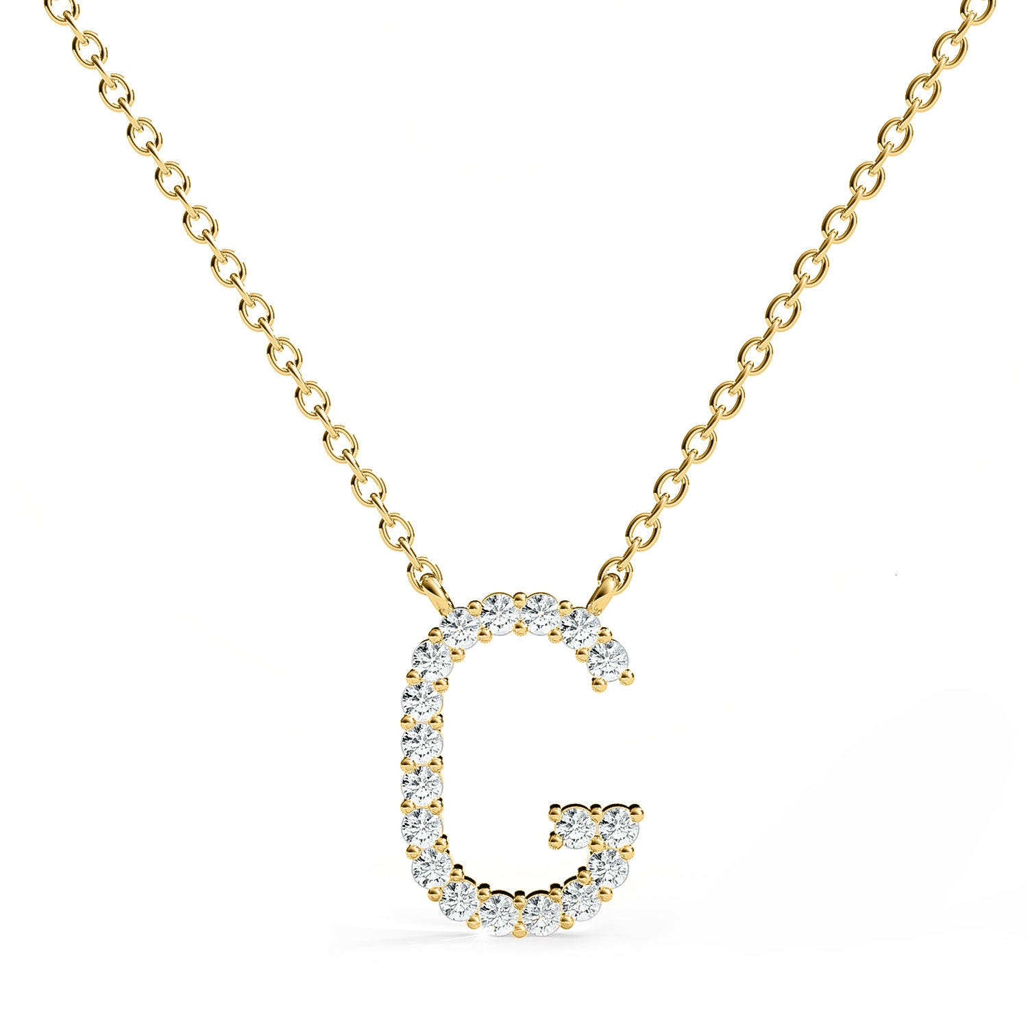 PENELOPE | Diamond Letter Pendant in 9ct Yellow Gold (A-Z)