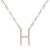 PENELOPE | Diamond Letter Pendant in 9ct Rose Gold (A-Z)