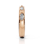 ILAYDA | East-West Marquise Diamond Ring in Rose Gold (0.40ct tw.) – full profile view