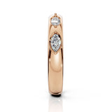 ILAYDA | East-West Marquise Diamond Ring in Rose Gold (0.40ct tw.) – full profile view