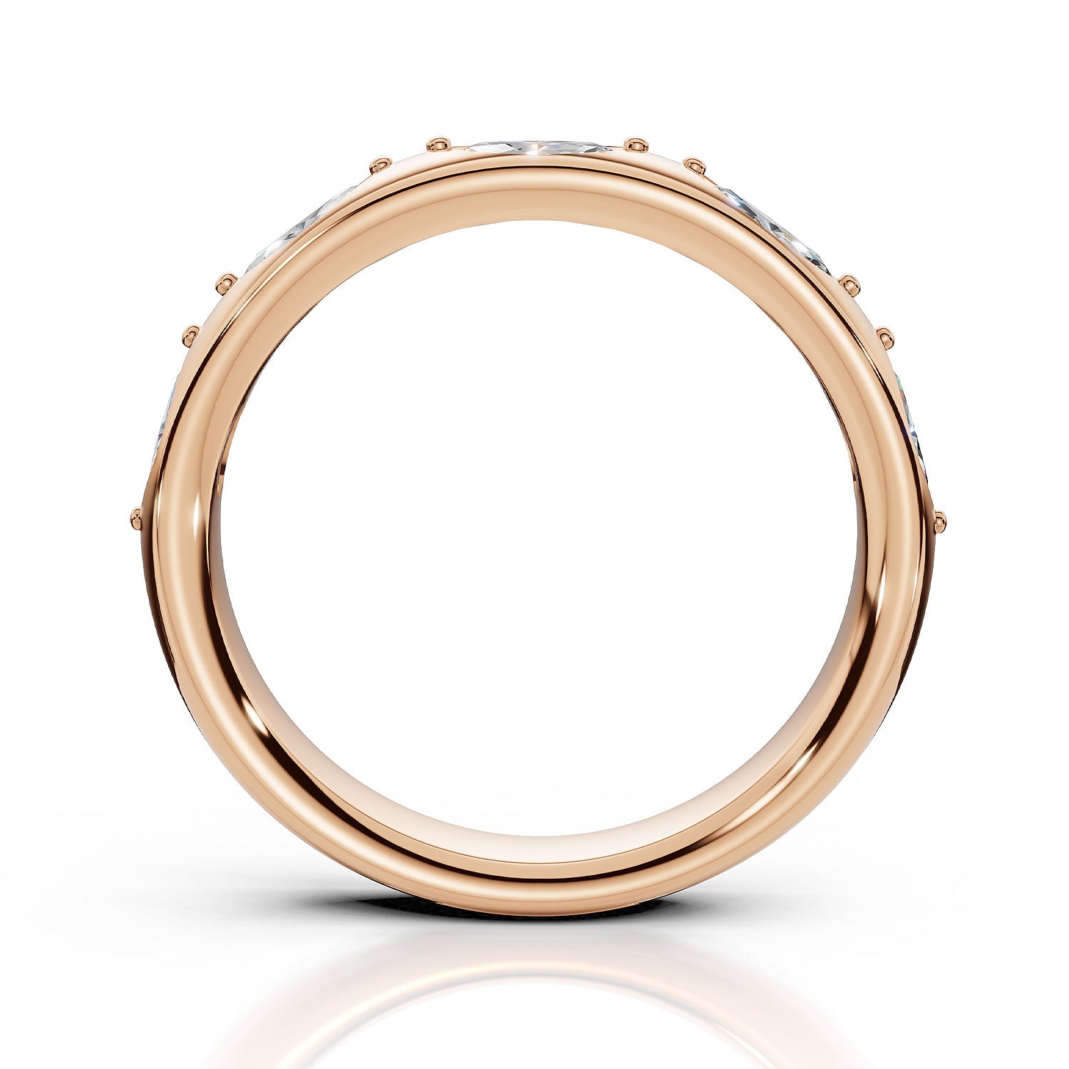 ILAYDA | East-West Marquise Diamond Ring in Rose Gold (0.40ct tw.) – profile view