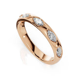 ILAYDA | East-West Marquise Diamond Ring in Rose Gold (0.40ct tw.) – top-down view