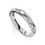 ILAYDA | East-West Marquise Diamond Ring in White Gold (0.40ct tw.) – top-down view