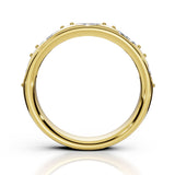 ILAYDA | East-West Marquise Diamond Ring in Yellow Gold (0.40ct tw.) – profile view
