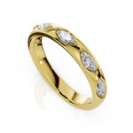 ILAYDA | East-West Marquise Diamond Ring in Yellow Gold (0.40ct tw.) – top-down view