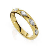 ILAYDA | East-West Marquise Diamond Ring in Yellow Gold (0.40ct tw.) – top-down view