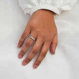 AURORA | Double Base Shared Prong Round Diamond Ring in White Gold (0.50ct - 0.70ct tw.)