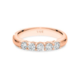 AURORA | Double Base Shared Prong Round Diamond Ring in Rose Gold (0.50ct - 0.70ct tw.)