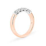 AURORA | Double Base Shared Prong Round Diamond Ring in Rose & White Gold (0.50ct - 0.70ct tw.)