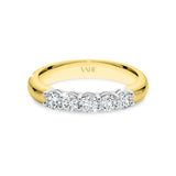 AURORA | Double Base Shared Prong Round Diamond Ring in Yellow & White Gold (0.50ct - 0.70ct tw.)