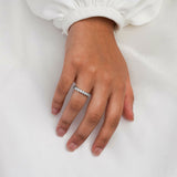 AURORA | Double Base Shared Prong Round Diamond Ring in White Gold (0.50ct - 0.70ct tw.)
