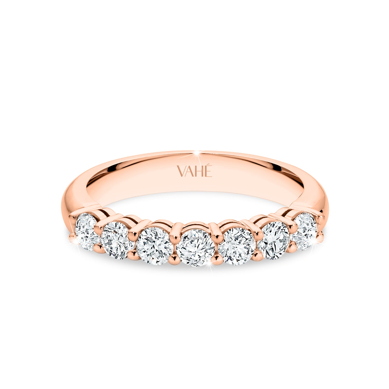 AURORA | Double Base Shared Prong Round Diamond Ring in Rose Gold (0.50ct - 0.70ct tw.)