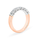 AURORA | Double Base Shared Prong Round Diamond Ring in Rose & White Gold (0.50ct - 0.70ct tw.)