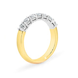 AURORA | Double Base Shared Prong Round Diamond Ring in Yellow & White Gold (0.50ct - 0.70ct tw.)