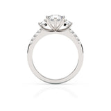 IVY | Three Stone Round Brilliant Diamond Ring in Platinum