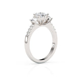 IVY | Three Stone Round Brilliant Diamond Ring in Platinum