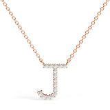 PENELOPE | Diamond Letter Pendant in 9ct Rose Gold (A-Z)