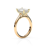 JENNET | Cathedral Hidden Halo Emerald Diamond Ring in Yellow Gold