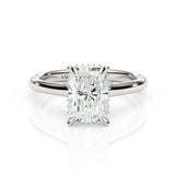 JENNET | Cathedral Hidden Halo Radiant Diamond Ring in Platinum