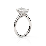 JENNET | Cathedral Hidden Halo Radiant Diamond Ring in Platinum
