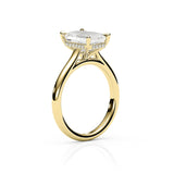 JENNET | Cathedral Hidden Halo Radiant Diamond Ring in Yellow Gold