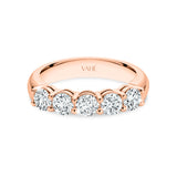 AURORA | Double Base Shared Prong Round Diamond Ring in Rose Gold (1.25ct tw.)