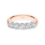 AURORA | Double Base Shared Prong Round Diamond Ring in Rose & White Gold (1.25ct tw.)