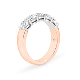 AURORA | Double Base Shared Prong Round Diamond Ring in Rose & White Gold (1.25ct tw.)