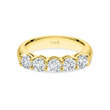 AURORA | Double Base Shared Prong Round Diamond Ring in Yellow Gold (1.25ct tw.)