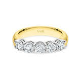 AURORA | Double Base Shared Prong Round Diamond Ring in Yellow & White Gold (1.25ct tw.)