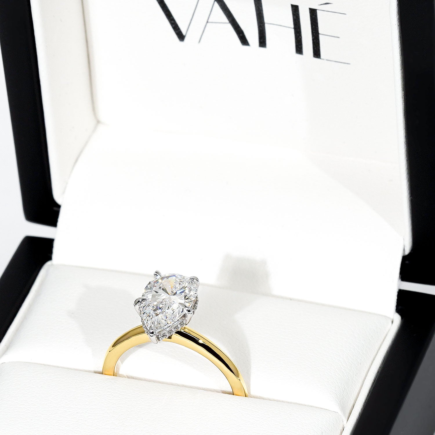 TIFFANY | Hidden Halo Pear Shape Diamond Ring in 18ct Yellow Gold