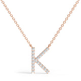 PENELOPE | Diamond Letter Pendant in 9ct Rose Gold (A-Z)
