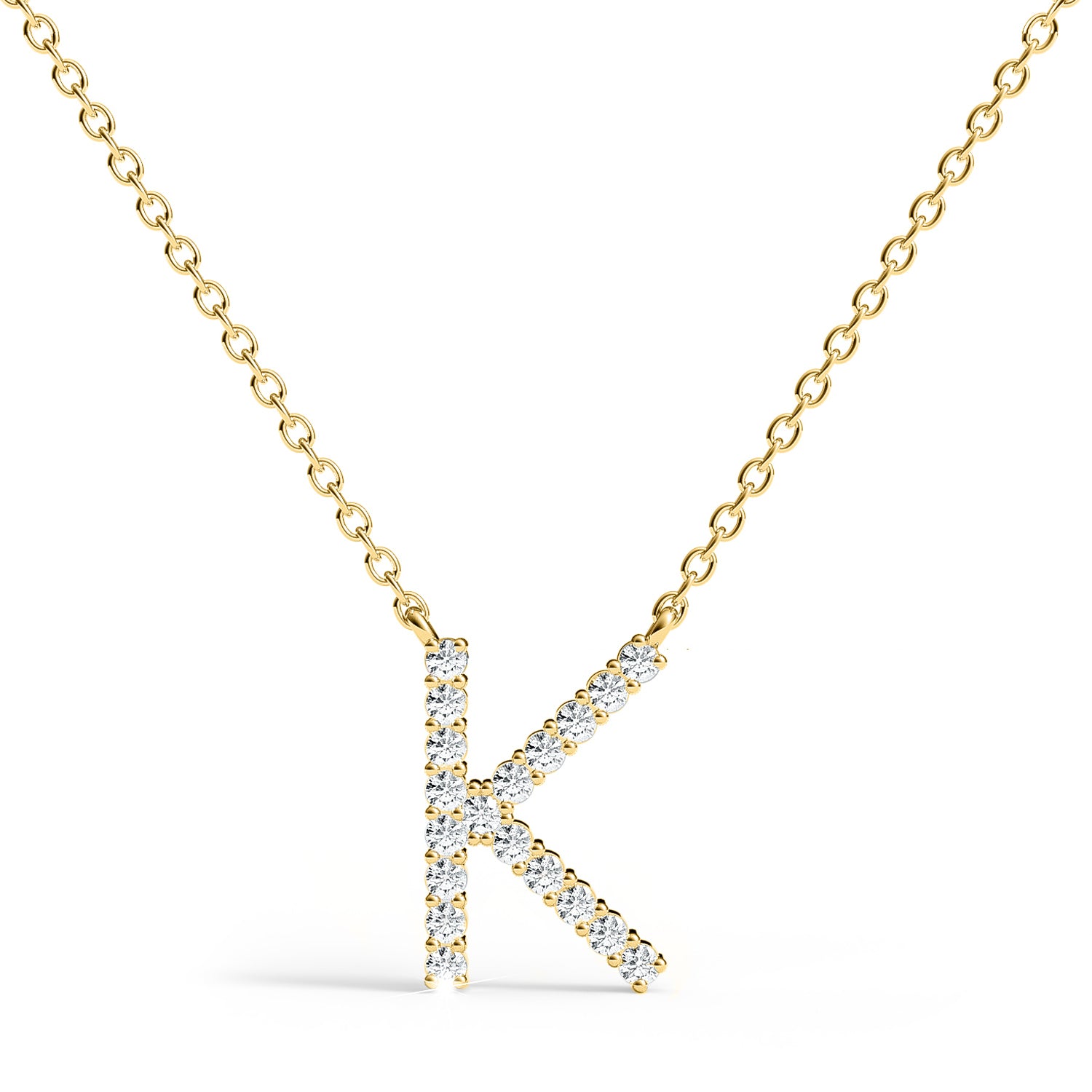 PENELOPE | Diamond Letter Pendant in 9ct Yellow Gold (A-Z)