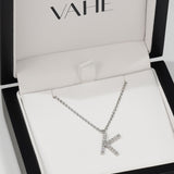 "K" Initial Pendant in White Gold (0.19ct tw.)