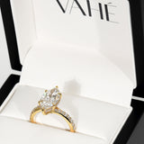 CUSTOM | Marquise Shape Micro-Pavé Ring in 18ct Yellow Gold