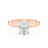 KAYLA | Classic Solitaire Oval Shape Diamond Ring in Rose Gold