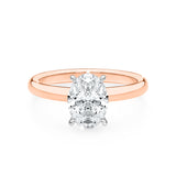 KAYLA | Classic Solitaire Oval Shape Diamond Ring in Rose & White Gold