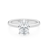 ABI | Sechs-Krappen-Solitärring mit rundem Brillantdiamant in 18 Karat Weißgold