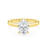 KAYLA | Classic Solitaire Oval Shape Diamond Ring in Yellow Gold