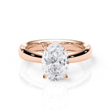 ABI | Sechs-Krappen-Solitärring mit rundem Brillantdiamant in 18 Karat Weißgold