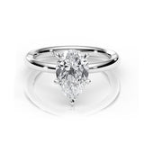 KAYLA | Classic Solitaire Pear Shape Diamond Ring in White Gold