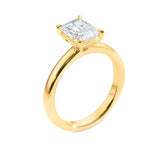 KAYLA | Classic Solitaire Radiant Cut Diamond Ring in Yellow Gold