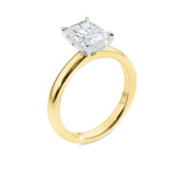 KAYLA | Classic Solitaire Radiant Cut Diamond Ring in Yellow & White Gold