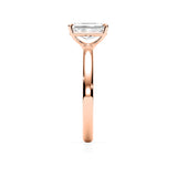 KAYLA | Classic Solitaire Emerald Cut Diamond Ring in Rose Gold